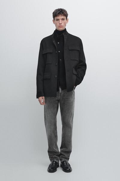 Massimo Dutti Hakim yaka yün karışımlı hırka