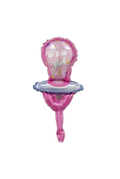 Danex Metallic Foil Balloon - Mini Pacifier Figurine (Gender Reveal), 23x50 cm, Pink
