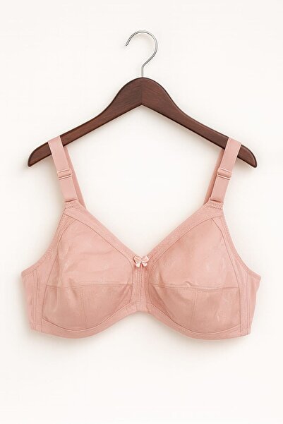enmodaiçgiyim Бюстгальтер для великих розмірів, без кісточок, без банел, з візерунком – пудрово-рожевий