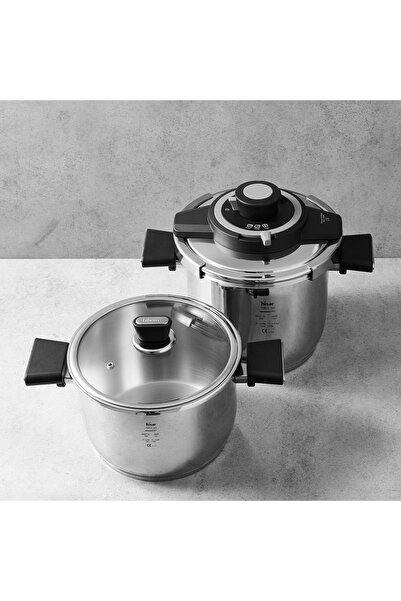 Hisar Tempus Pressure Cooker Set 4Lt+7Lt Black