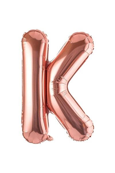 Danex Balon folie litera K, 40 cm, auriu roz, gonflabil cu heliu sau aer, pac...