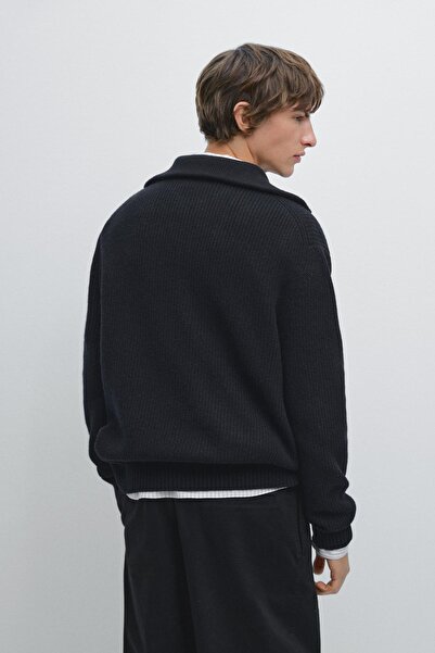 Massimo Dutti Fermuarlı dik yaka triko kazak
