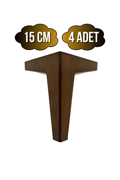 DSYapıAksesuar Picioare din plastic de 15 cm pentru mobilier, masă și dulap (15 cm) (culoare lemn) (4 bucăți)