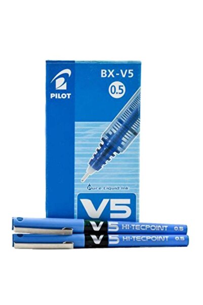 Pilot قلم حبر جاف V5، 12 قطعة، أزرق/أبيض/أسود