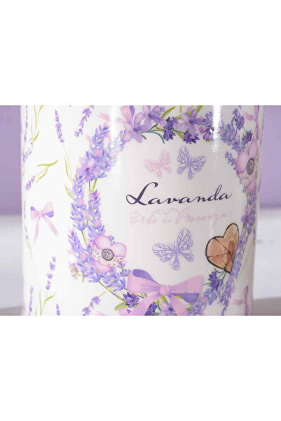 Decorer Set of 2 decorative ceramic jars Lavender 11.5x19 cm