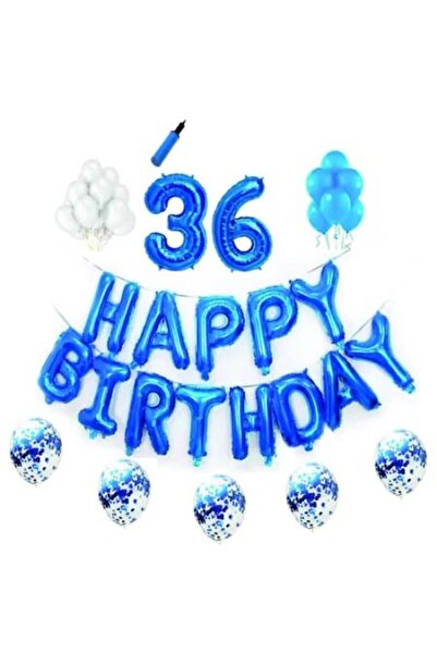 Domi Party & Gifts Set baloane Happy Birthday , 36 ani, albastru