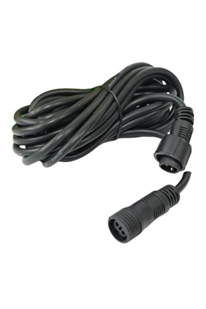 OEM Extension Cord 5 m for Christmas LED Installation, 220 Volts, Round Plug, Rubber, Black Cable