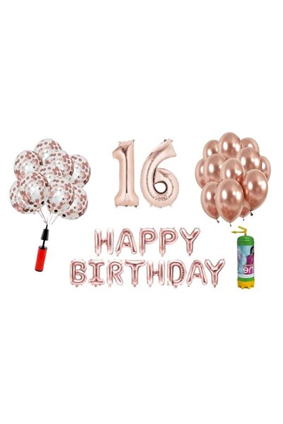 Domi Party & Gifts Set 37 baloane, La mulți ani aniversare 16 ani, numere fol...