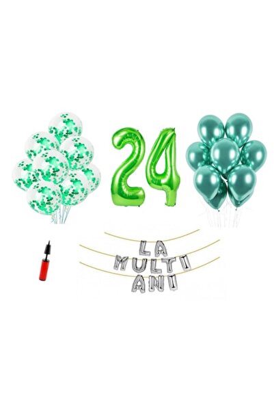 Domi Party & Gifts Set 33 baloane, Domi Party & Gifts, La mulți ani de 24 de ...