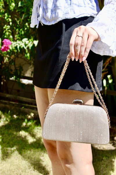 Blacktavern Evening Dress Laser Sparkle Bag