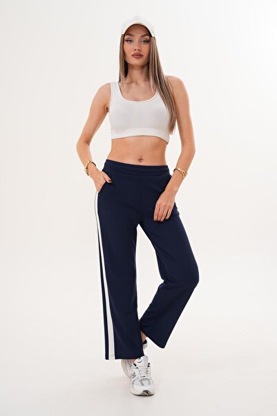 ŞİMAL Women's Side Stripe Detailed Single Bottom Tracksuit 255138 -