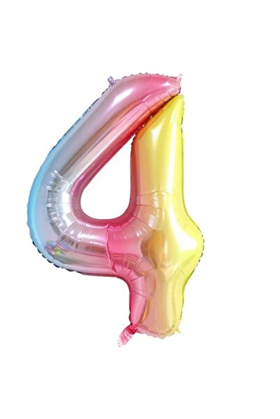 Domi Party & Gifts Baloon folie, Domi Party & Gifts, Curcubeu, cifra 4, 100 cm