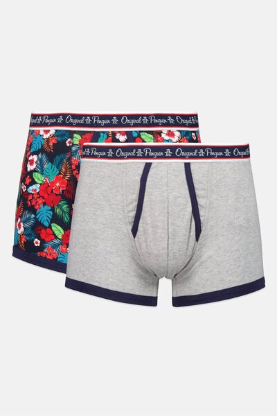 Original Penguin Men 2 Pcs Brand Logo Pull On Boxer Briefs, Multicolor