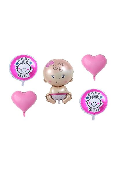 Domi Party & Gifts Set 5 baloane pentru fetiță, fetiță, Domi Party & Gifts, roz