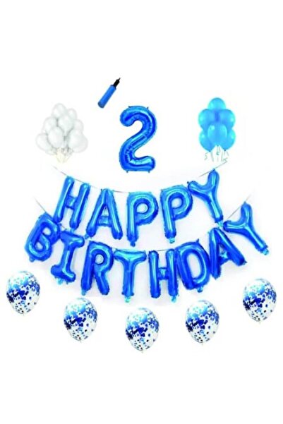 Domi Party & Gifts Set baloane Happy Birthday , 2 ani, albastru