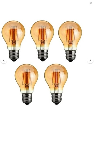 LEDX A60 5li Led Filament Ampul 4.8w Amber 2700k Sarı Işık 540 Lümen