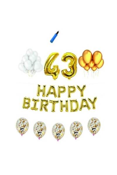 Domi Party & Gifts Set baloane La multi ani , 43 ani, auriu,