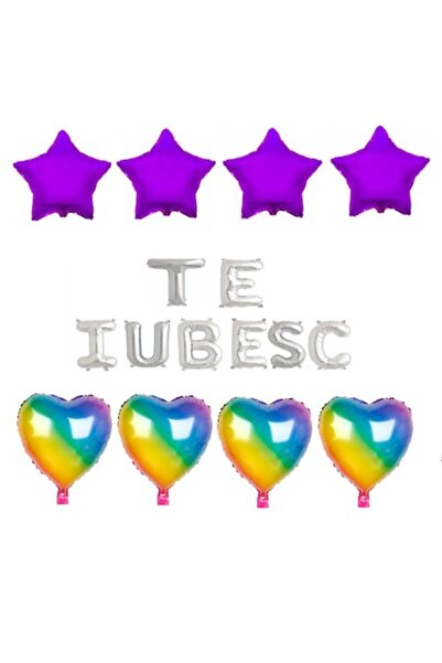 Domi Party & Gifts Set de 16 baloane folie I LOVE YOU argintii, Domi Party & ...