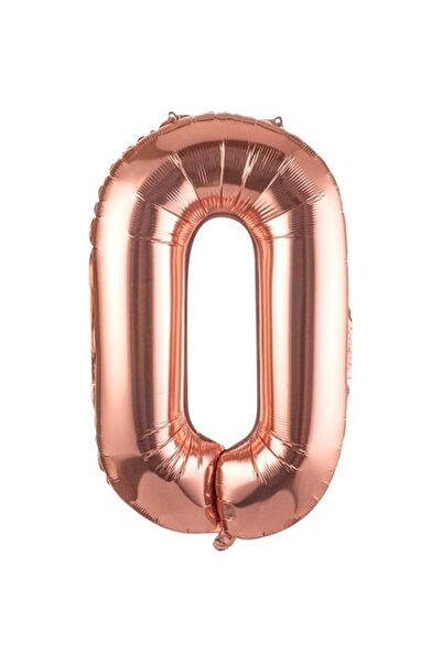 Danex Metallic Foil Balloon Letter O, 100 cm - Helium or Air, Individual Pack, Straw Included, Rose