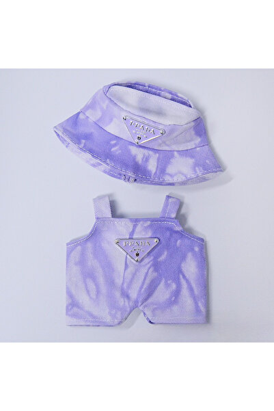 Miniso دمية برقوقية من لابوبو بطول 17 سم مصنوعة من قماش جينز مصبوغ برباط، لعب...