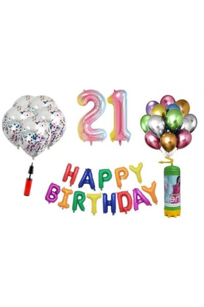 Domi Party & Gifts Set 37 baloane, La mulți ani aniversare 21 de ani, numere ...
