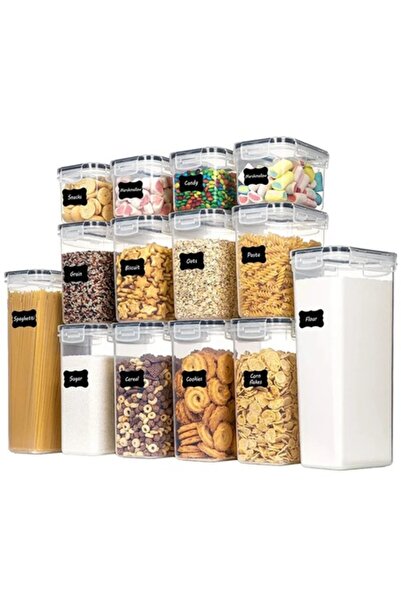 DAMUR Food Storage Boxes, Set of 14, PP Plastic, Various Sizes, Transparent