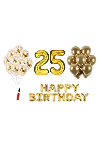 OEM Set baloane, 36 piese, La mulți ani aniversare 25 de ani, numere folie 10...