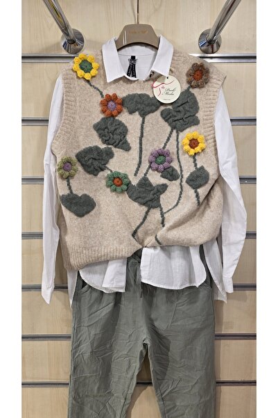 Park Moda Μάλλινη μπλούζα με μοτίβο λουλουδιών κισσού