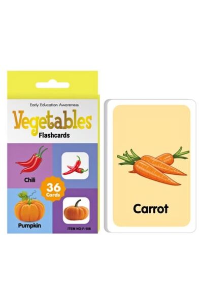 OEM Εκπαιδευτικές κάρτες για παιδιά, Λαχανικά, 36 κάρτες, Εκμάθηση Αγγλικών μ...