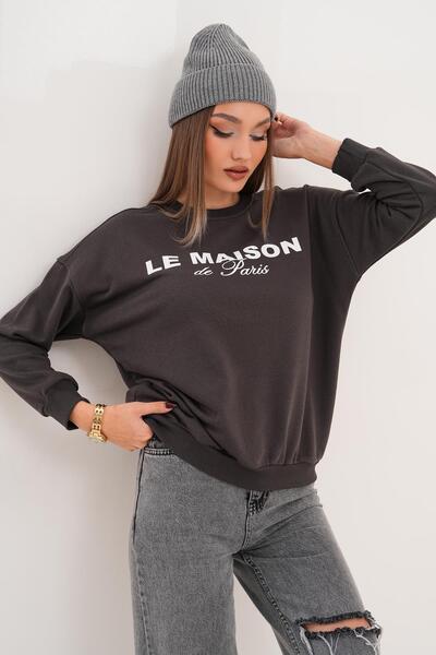 ŞİMAL Women's Printed Three Thread Sweatshirt 255321 -