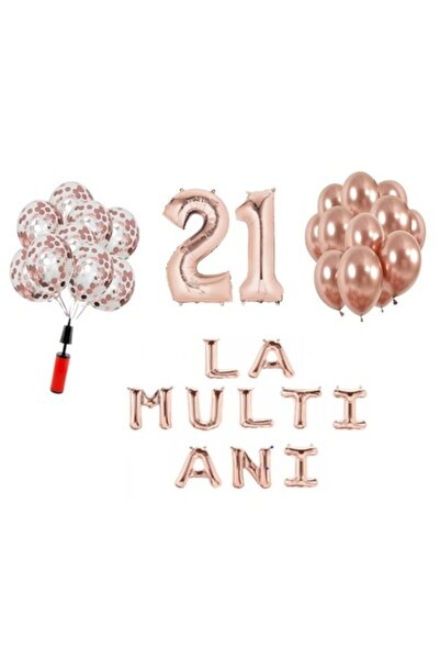 Domi Party & Gifts Set 33 baloane , La mulți ani de 21 de ani, numere din fol...