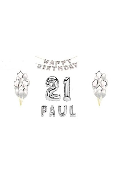 OEM Комплект сребърни балони "Честит рожден ден"