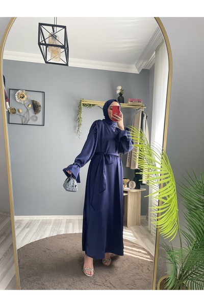 byalisdmr Elegance Saten Elbise -Lacivert