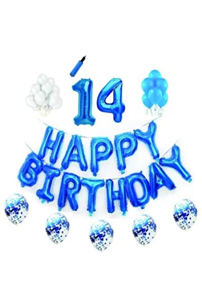 Domi Party & Gifts Set baloane La multi ani , 14 ani, albastru