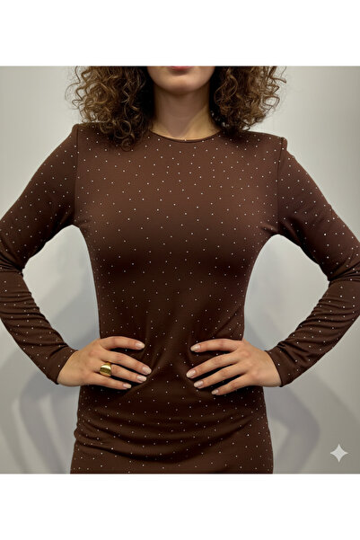 HOFY 26145 Padded Side Gathered Stone Modal Dress