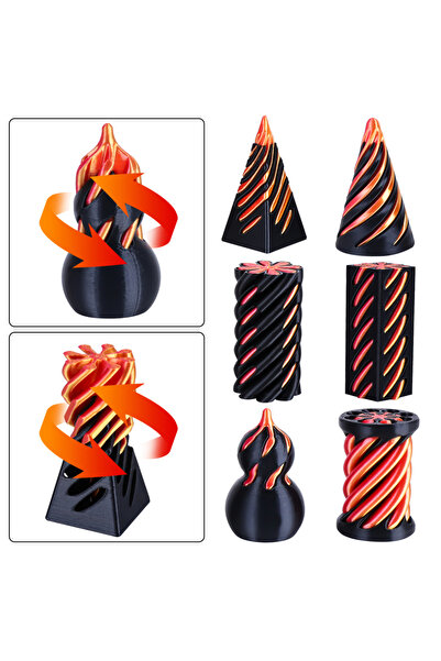 Choice لعبة مخروطية حلزونية مطبوع ثلاثية الأبعاد HJH-TTL02 صغيرة الحجم، لعبة مستحيلة المرور عبر عمود مربع، لعبة فيدجيت هيليكس فورتكس