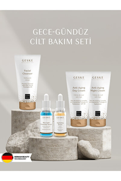 Geske Gece - Gündüz Cilt Bakım Seti (Temizleme jeli, serum ,krem )