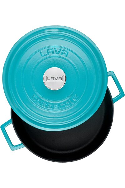 Lava Multi-Purpose Shallow Pot. Trendy Series Diameter (Ø) 28cm Matte Turquoise