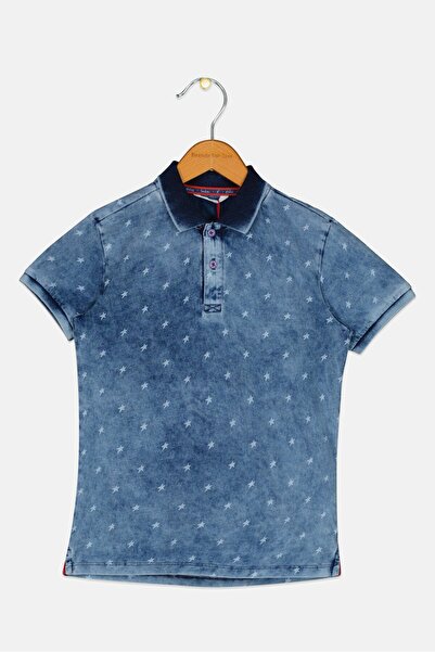 Hamleys قميص بولو مطبوع بالكامل بأكمام قصيرة وياقة منتشرة للأولاد من كيدز، مت...