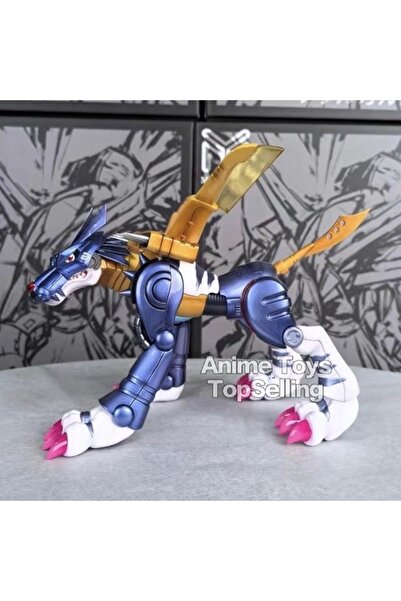 BANDAI Metal Garurumon 9cm Anime Digimon Adventure Figure Metal Garurumon Act...