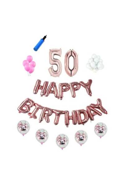 Domi Party & Gifts Set baloane La multi ani, 50 ani, aur roz