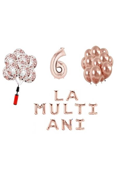 Domi Party & Gifts Set 32 ​​baloane, La mulți ani 6 ani, număr folie 100 cm, ...