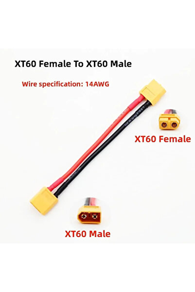 Choice XT60 F to XT60 M 1PCS 14AWG Silicone Wire 10cm XT60 XT30 XT90 T Plug Female to Male Adapter Connecto