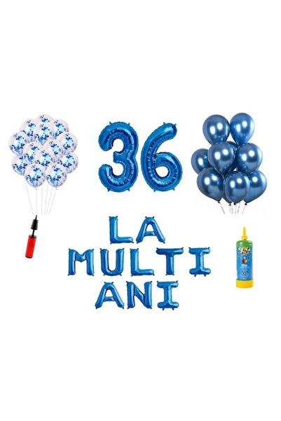 Domi Party & Gifts Set 34 baloane, La mulți ani 36 de ani, numere folie 100 c...