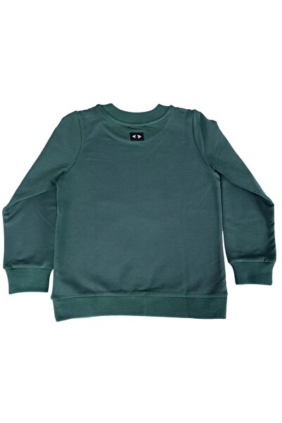 Ozmoz By Mukadder Özden Organic Cotton London Printed Winter Boys' Sweatshirt Green