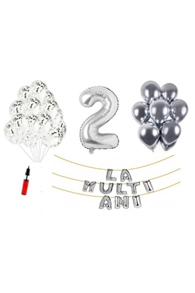 Domi Party & Gifts Set 32 ​​baloane , La mulți ani aniversare 2 ani, 100 cm