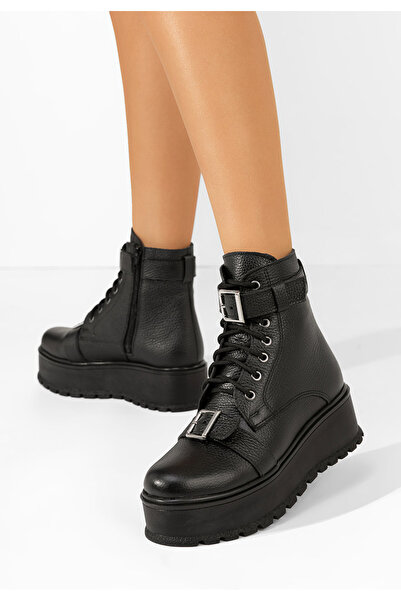 B T Shoes Mποτάκια πλατφόρμα Astrid V5 Μαύρα