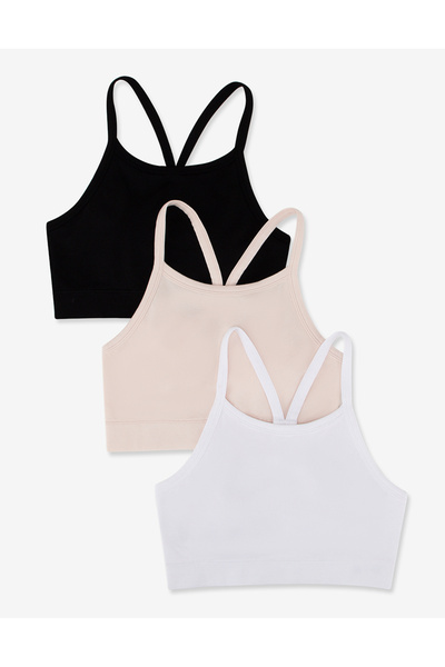 Nayomi Dream Seamless Sports Non-Padded Croptops (Pack Of 3)