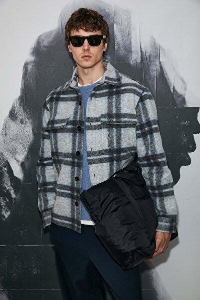 Lufian 112010685 Karl Men's Basic Shirt Regular Fit Men's Shirt Gray