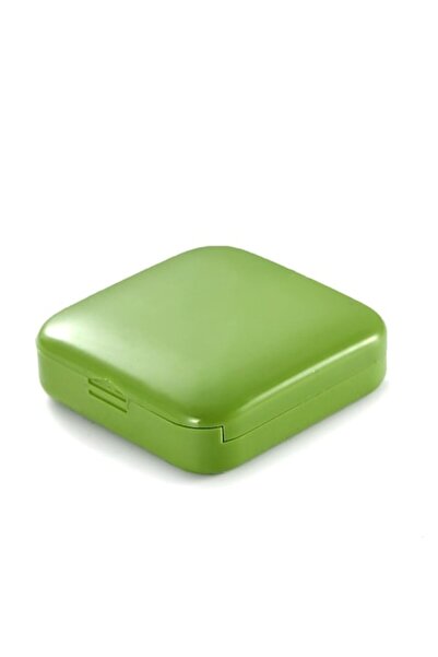 Danex Cutie pentru pastile, 2 compartimente, capac glisant, verde, pătrată, e...